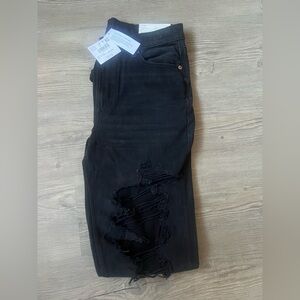 NWT American Eagle Women’s Strigid Mom Jean Destroyed Black Size 8 X-Long